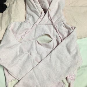 GYMSHARK RAW EDGE CROPPED HOODIE